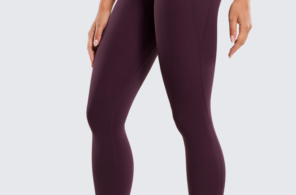 CRZ YOGA Women's Yoga Leggings 25" with Pockets Deep Purple