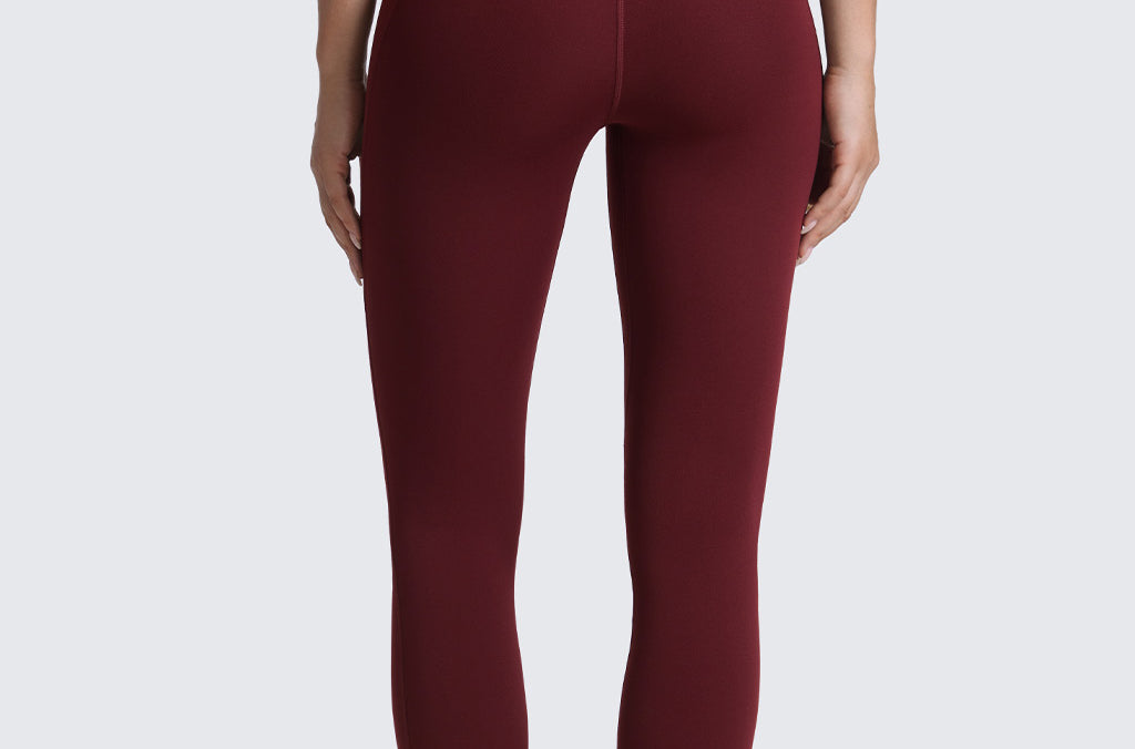 CRZ YOGA Women's Yoga Leggings 25" with Pockets Red Merlot