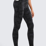 CRZ YOGA Women's Yoga Leggings 25" with Pockets Dark Grey Camouflage 2