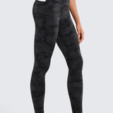 CRZ YOGA Women's Yoga Leggings 25" with Pockets Dark Grey Camouflage 2