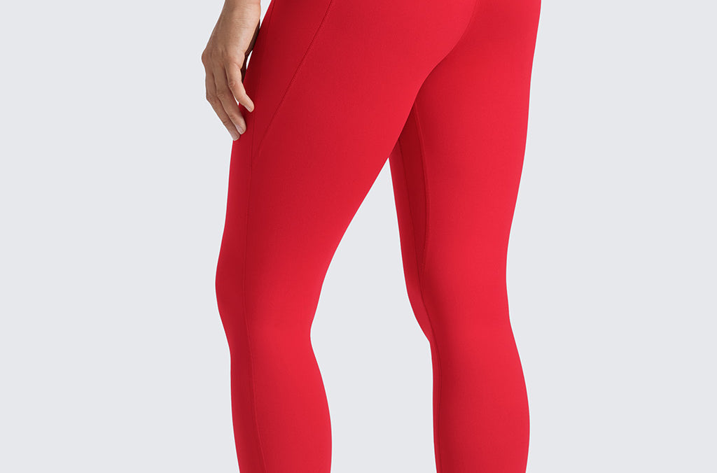 CRZ YOGA Women's Yoga Leggings 25" with Pockets Aurora Red