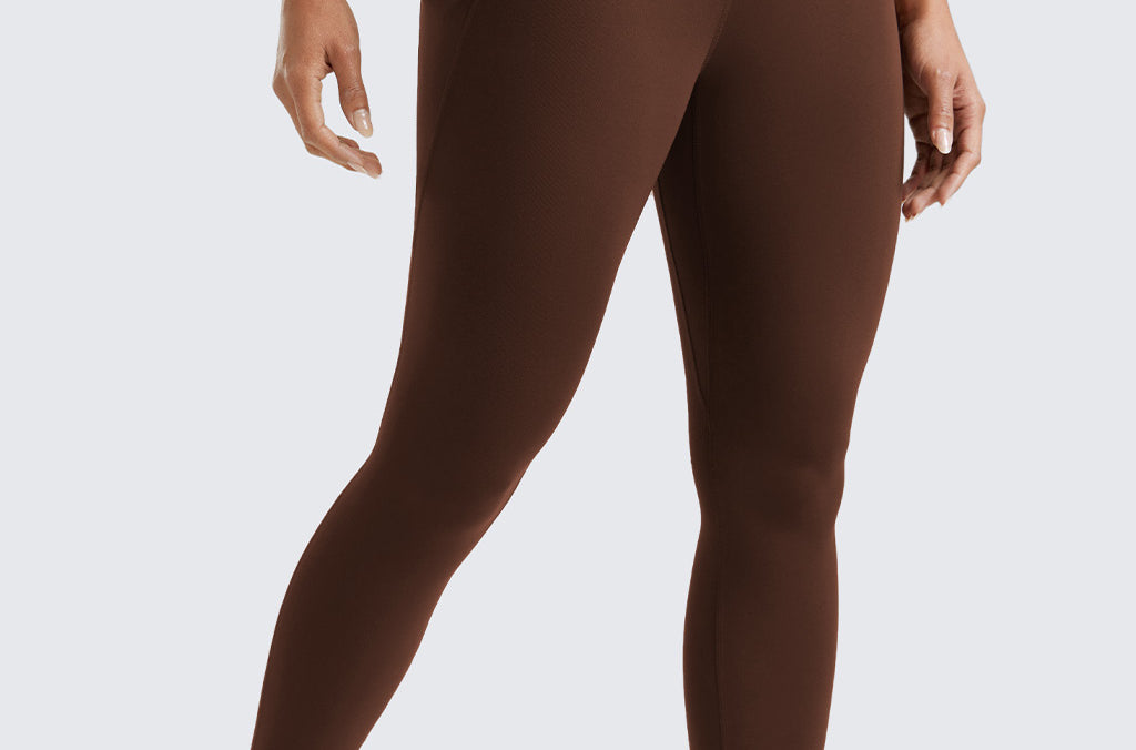 CRZ YOGA Women's Yoga Leggings 25" with Pockets Lava Brown