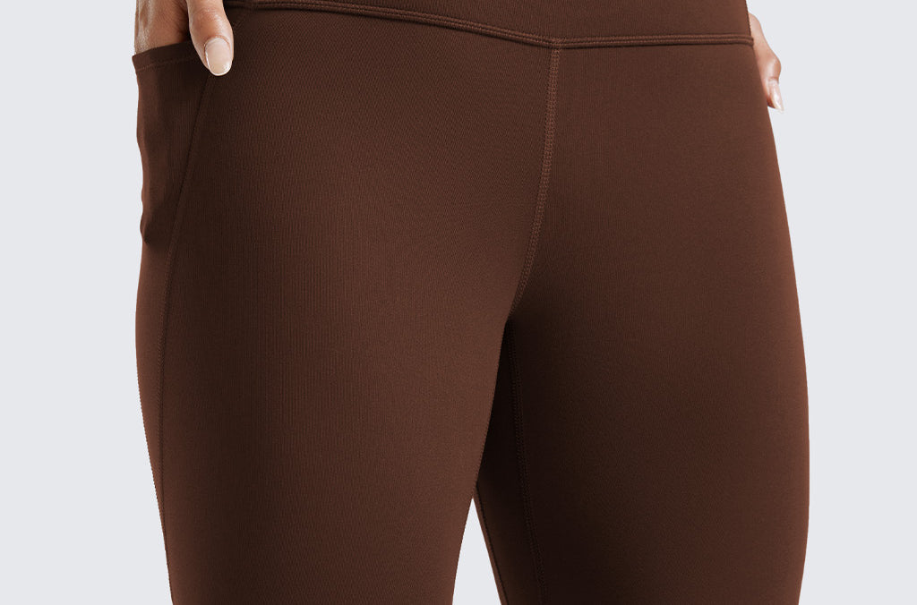 CRZ YOGA Women's Yoga Leggings 25" with Pockets Lava Brown