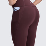 CRZ YOGA Women's Yoga Leggings 25" with Pockets Ripe Plum