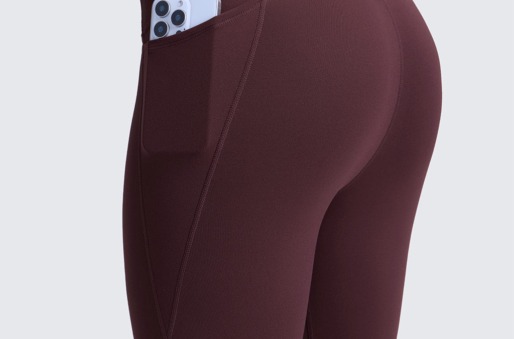 CRZ YOGA Women's Yoga Leggings 25" with Pockets Ripe Plum