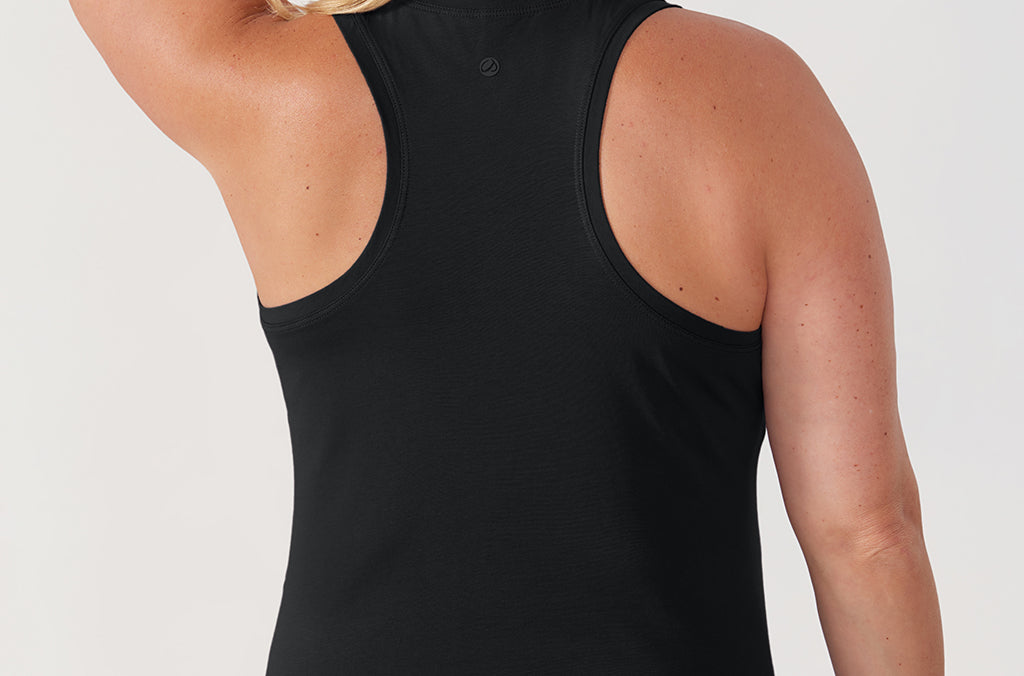 Women's Pima Cotton Racerback Tank Top Navy