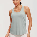 Women's Pima Cotton Racerback Tank Top Jade Grey