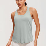 Women's Pima Cotton Racerback Tank Top Jade Grey