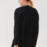 Women's Pima Cotton Boat Neck Long Sleeve Shirts Heathered Medium Grey