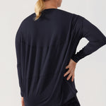 Women's Pima Cotton Boat Neck Long Sleeve Shirts White