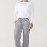 Women's Pima Cotton Boat Neck Long Sleeve Shirts Black