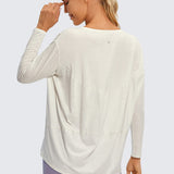 Women's Pima Cotton Boat Neck Long Sleeve Shirts Iced Iris