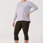 Women's Pima Cotton Boat Neck Long Sleeve Shirts White