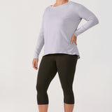 Women's Pima Cotton Boat Neck Long Sleeve Shirts White