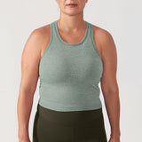 Women's Seamless Ribbed Cropped Tank Top Black