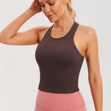 Women's Seamless Ribbed Cropped Tank Top Misty Merlot