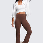 CRZ YOGA Women's High Waist Flare Leggings 29" Coffee Brown
