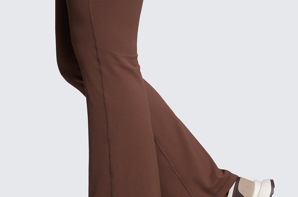 CRZ YOGA Women's High Waist Flare Leggings 29" Coffee Brown