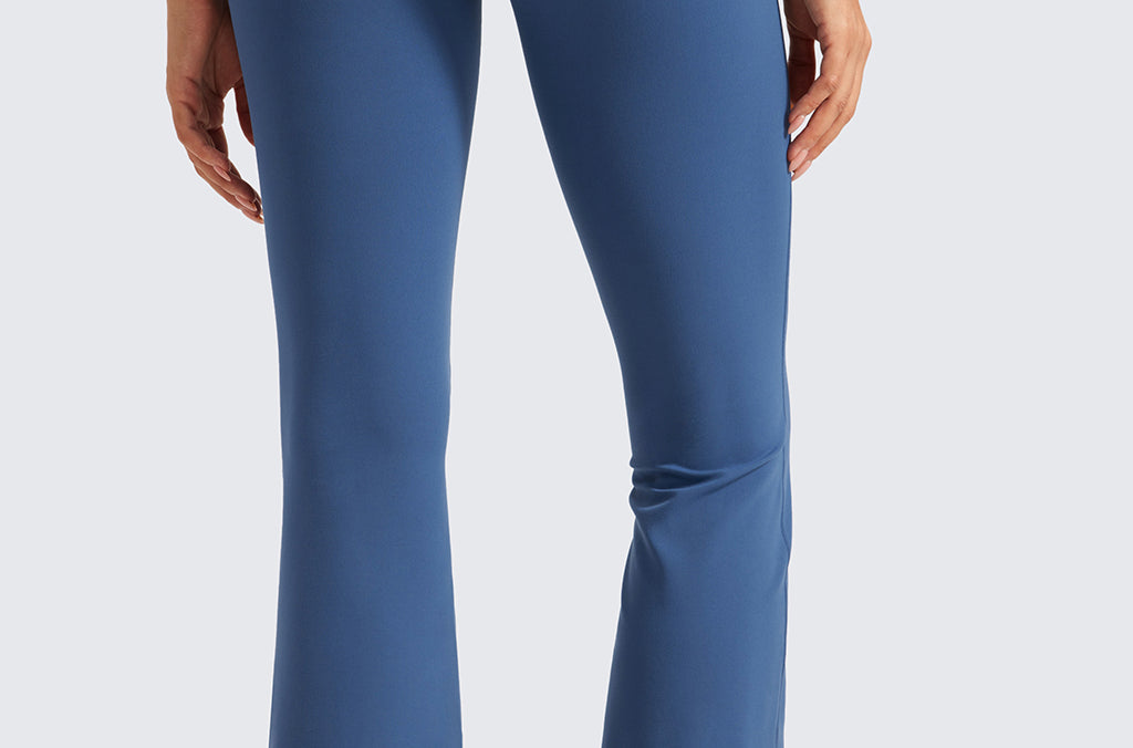 CRZ YOGA Women's High Waist Flare Leggings 29" Pitch Blue