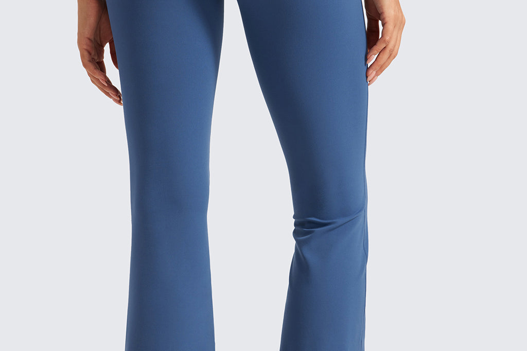 CRZ YOGA Women's High Waist Flare Leggings 29" Pitch Blue