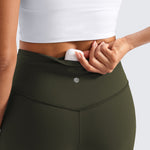 CRZ YOGA Women's High Waist Flare Leggings 29" Olive Green