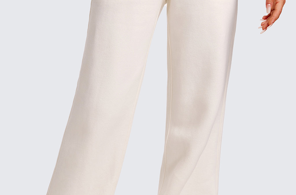 CRZ YOGA Women's Cotton Fleece Lined Sweatpants 30" Dove Grey Heather