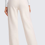 CRZ YOGA Women's Cotton Fleece Lined Sweatpants 30" Dark Red 2