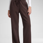 CRZ YOGA Women's Cotton Fleece Lined Sweatpants 30" Hot Fudge Brown