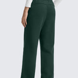 CRZ YOGA Women's Cotton Fleece Lined Sweatpants 30" White Apricot