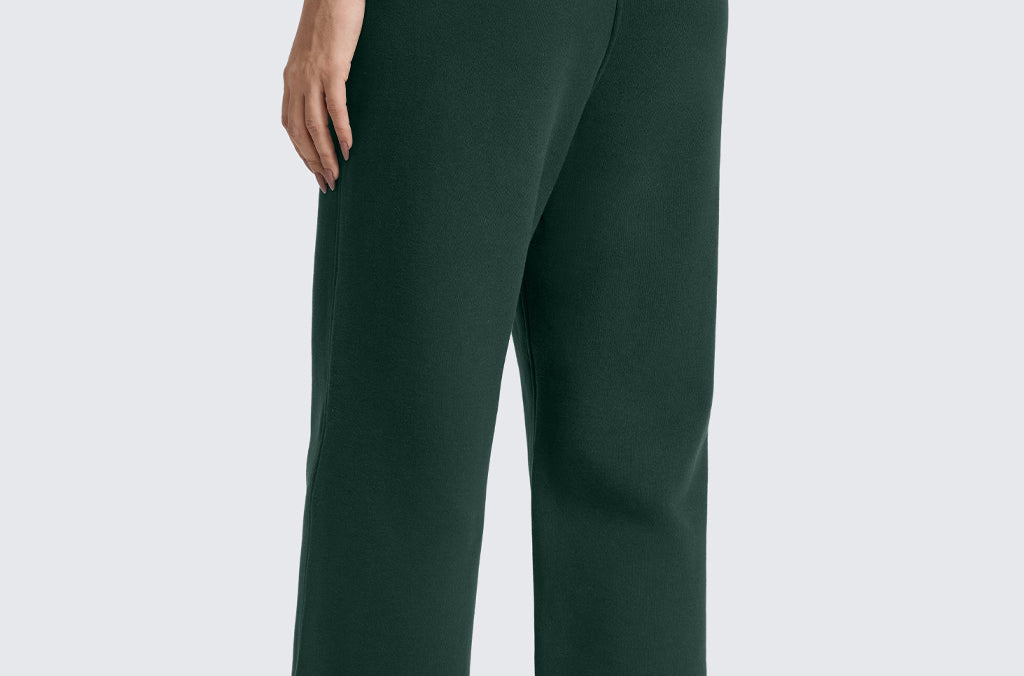 CRZ YOGA Women's Cotton Fleece Lined Sweatpants 30" White Apricot