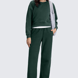 CRZ YOGA Women's Cotton Fleece Lined Sweatpants 30" Black