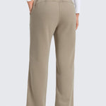 CRZ YOGA Women's Cotton Fleece Lined Sweatpants 30" White Apricot