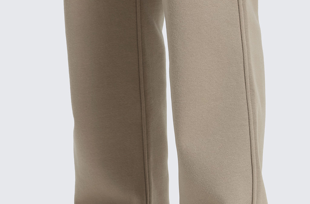 CRZ YOGA Women's Cotton Fleece Lined Sweatpants 30" White Apricot