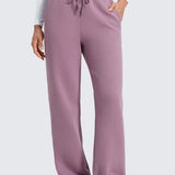 CRZ YOGA Women's Cotton Fleece Lined Sweatpants 30" Pomegranate