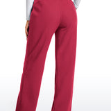 CRZ YOGA Women's Cotton Fleece Lined Sweatpants 30" Dove Grey Heather