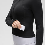 CRZ YOGA Women's Half Zip Long Sleeve Cropped Top Black
