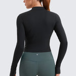 Women's Butterluxe Cropped Outerwear Full Zip Jackets White