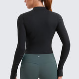 Women's Butterluxe Cropped Outerwear Full Zip Jackets White