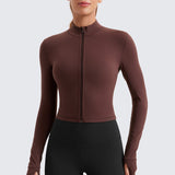 Women's Butterluxe Cropped Outerwear Full Zip Jackets Olive Green