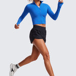 Women's Butterluxe Cropped Outerwear Full Zip Jackets Magenta Purple