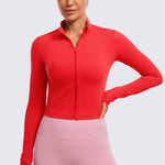 Women's Butterluxe Cropped Outerwear Full Zip Jackets Black