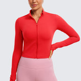 Women's Butterluxe Cropped Outerwear Full Zip Jackets Black