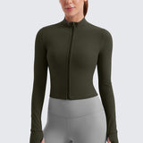 Women's Butterluxe Cropped Outerwear Full Zip Jackets White