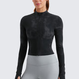 Women's Butterluxe Cropped Outerwear Full Zip Jackets Deep Red