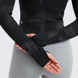 Women's Butterluxe Cropped Outerwear Full Zip Jackets Deep Red