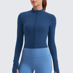 Women's Butterluxe Cropped Outerwear Full Zip Jackets White