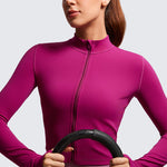 Women's Butterluxe Cropped Outerwear Full Zip Jackets Black