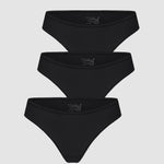 Women's Cheeky High Cut Bikini 3 Pack Black 3pack