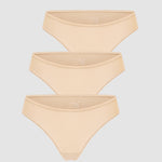 Women's Cheeky High Cut Bikini 3 Pack Beige (3pack)