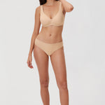 Women's Cheeky High Cut Bikini 3 Pack Beige (3pack)